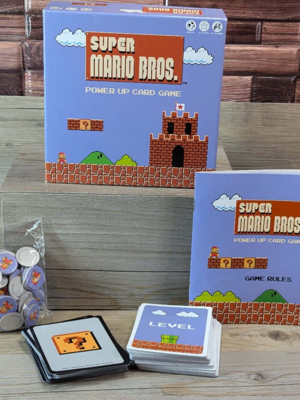 Super Mario Bros Brothers Power Up Card Game Nintendo NES 2017 USAopoly Complete